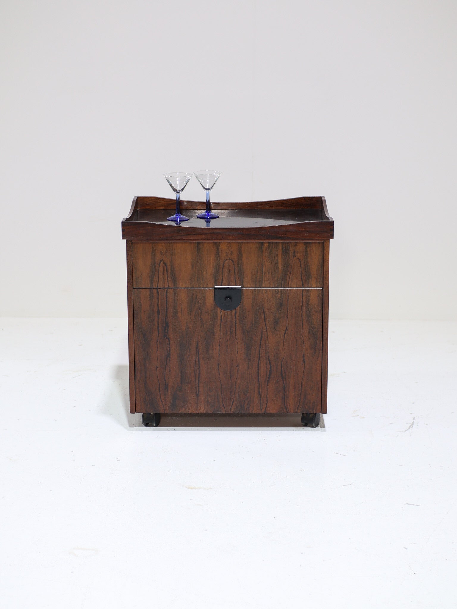 Barcart trolley met dienblad palissander Deens 1960s