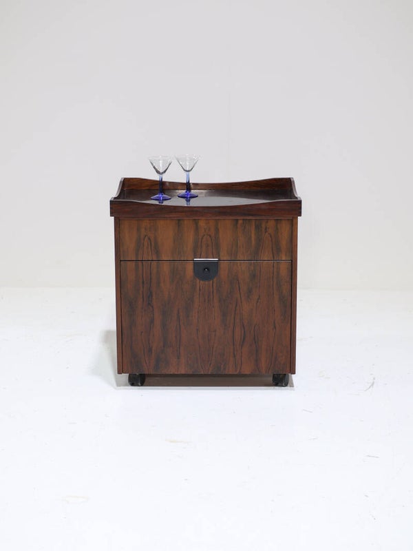 Barcart trolley met dienblad palissander Deens 1960s