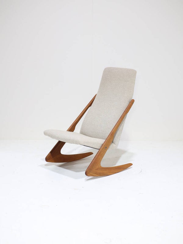 Boomerang schommelstoel Mogens Kold teak Deens 1960s