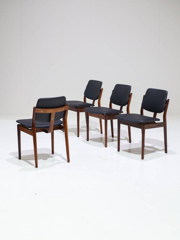 4x Eetkamerstoelen Arne Vodder Sibast Deens 1960s