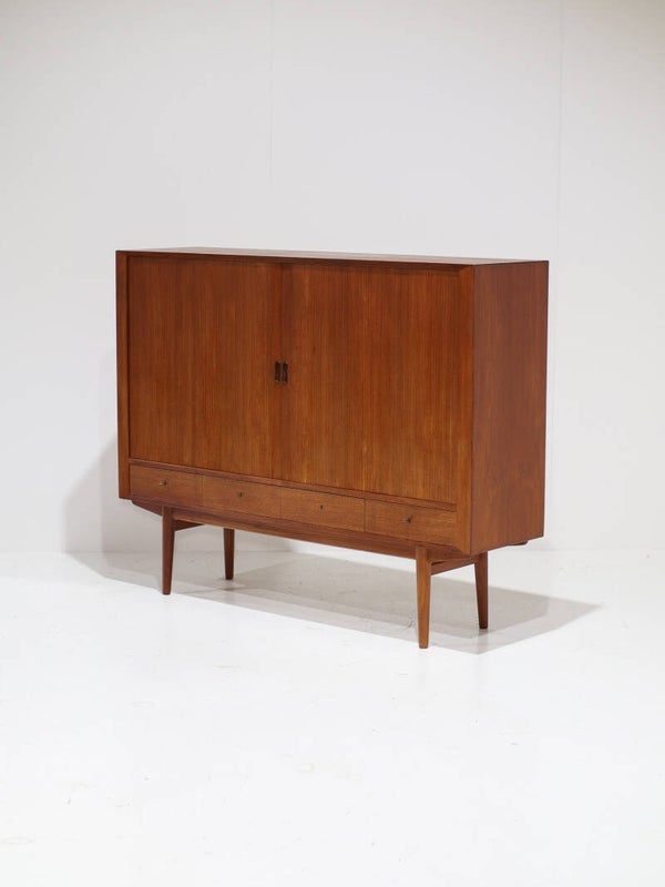 Arne Vodder 54 tambour highboard Sibast teak Deens 1960s