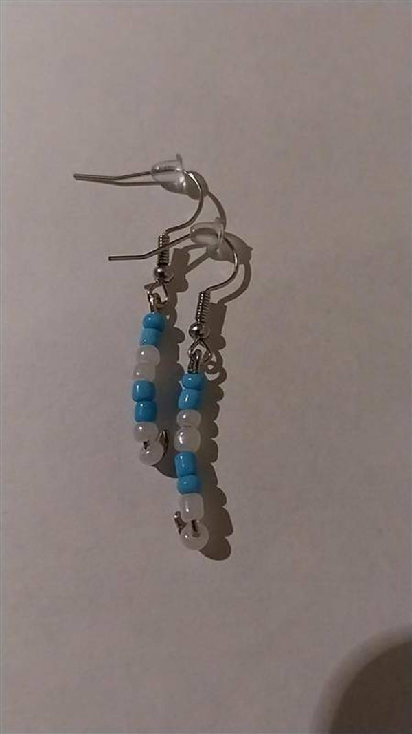 oorbellen blauw en wit