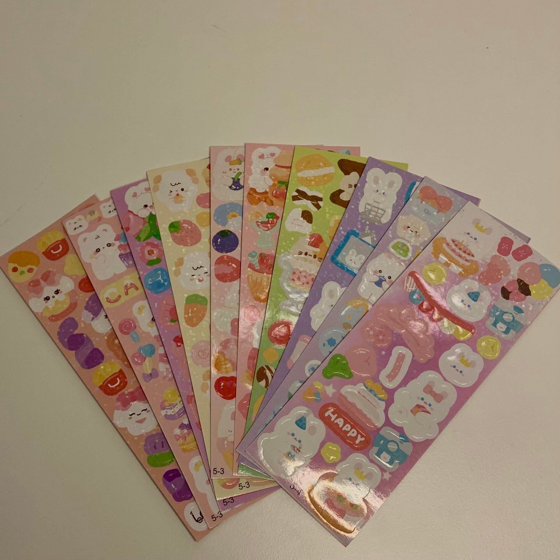10 kawaii sticker vellen