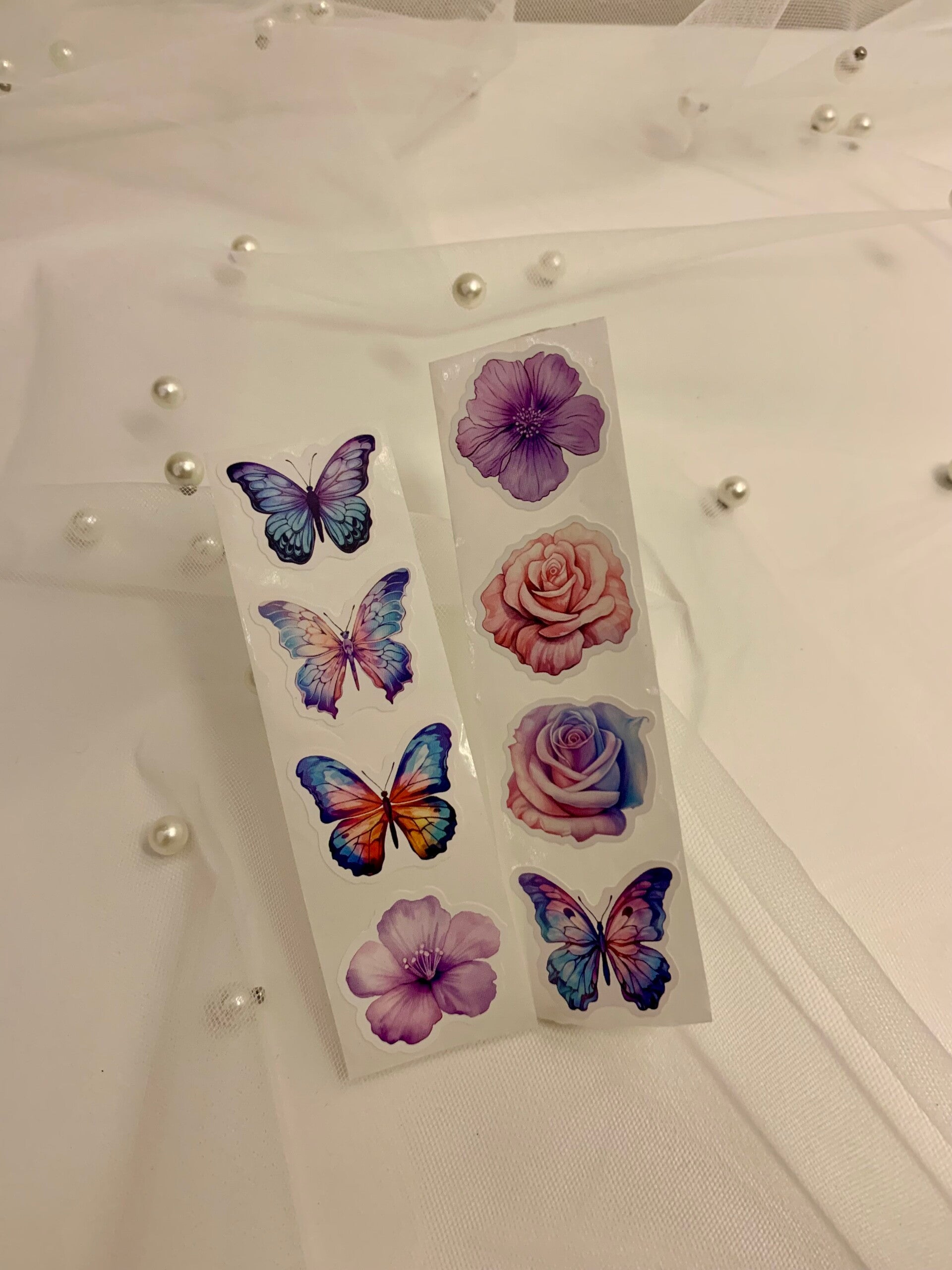 Vlinder en bloem stickers