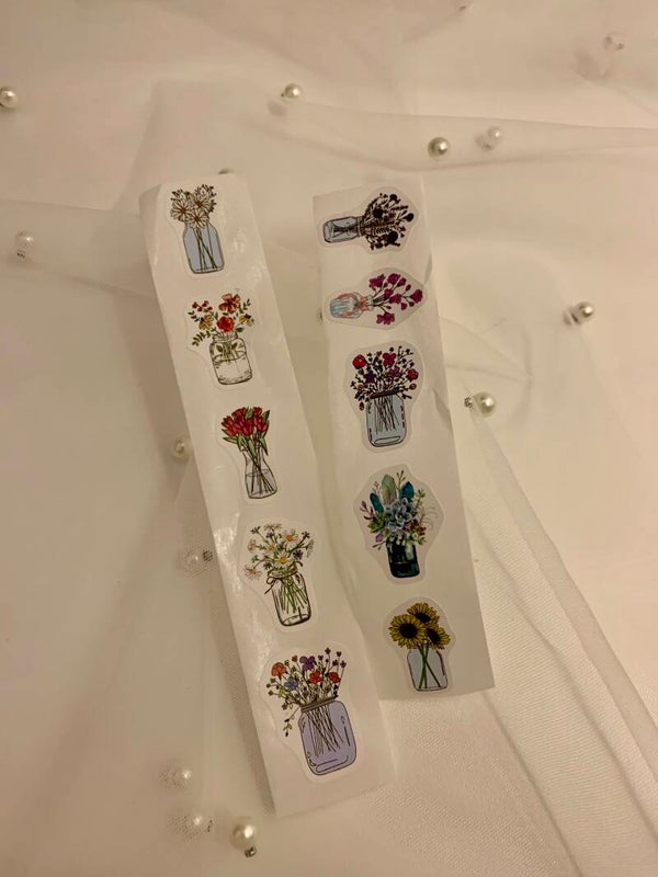 Bloem vaas stickers