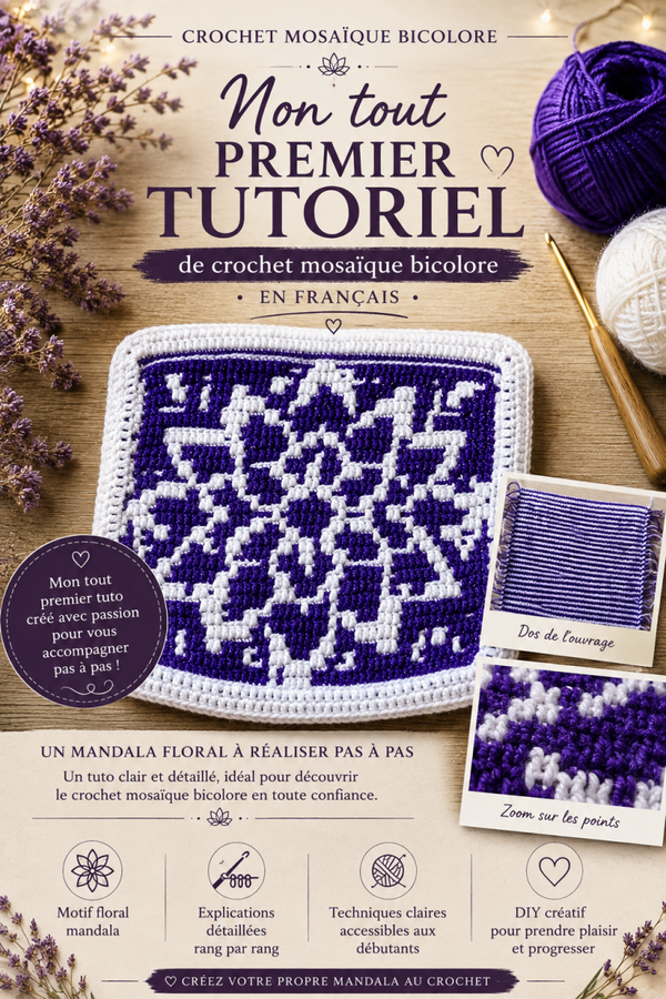Tutoriel mandala floral crochet mosaique