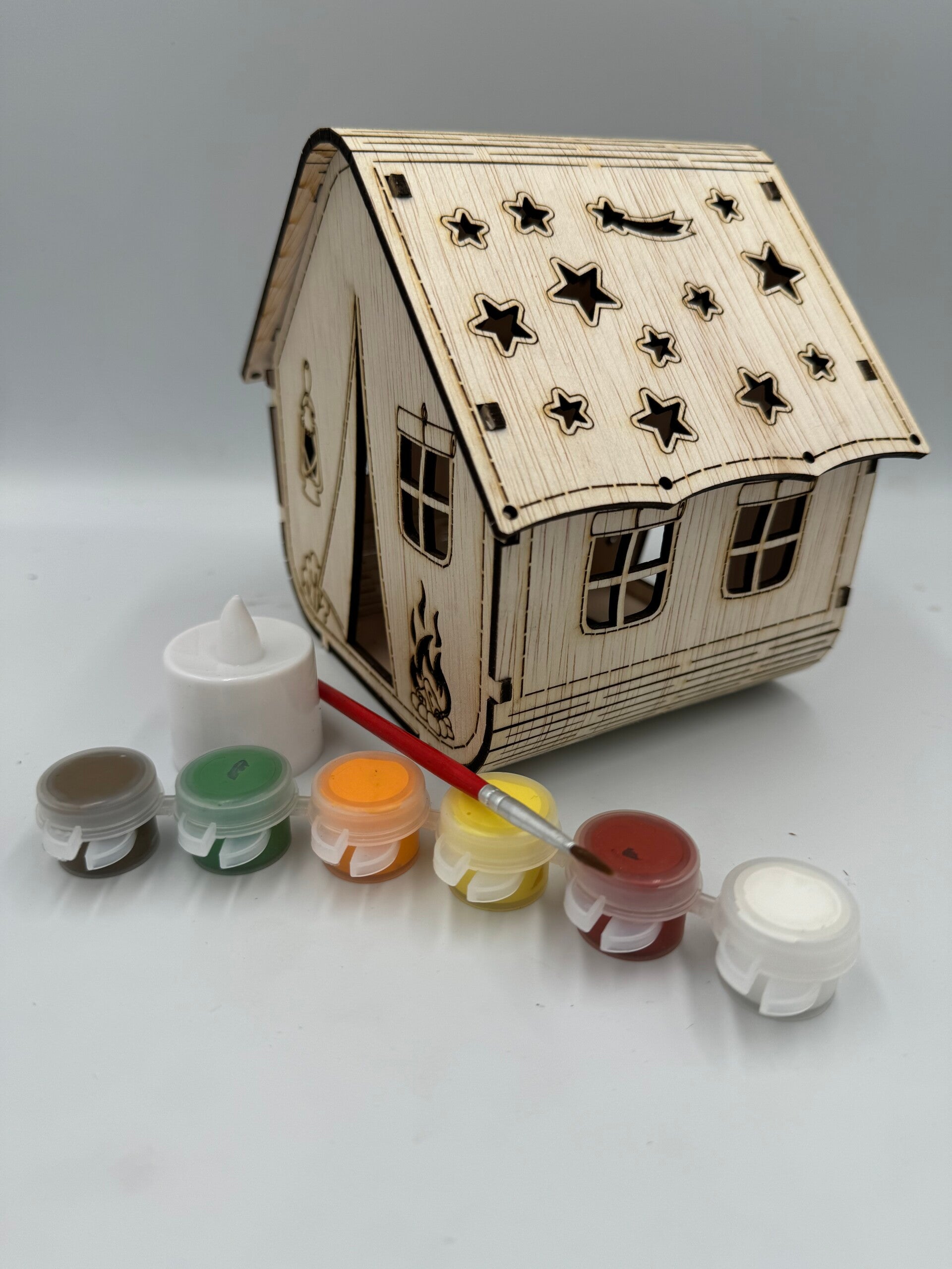 Knutselhuisje met waxinelichtje