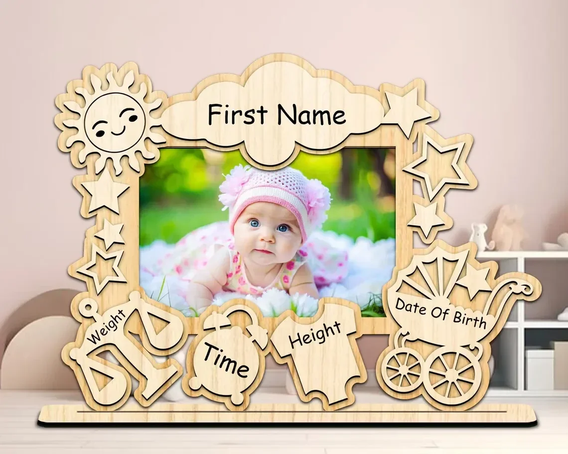Baby Geboorte Fotolijst Liggend