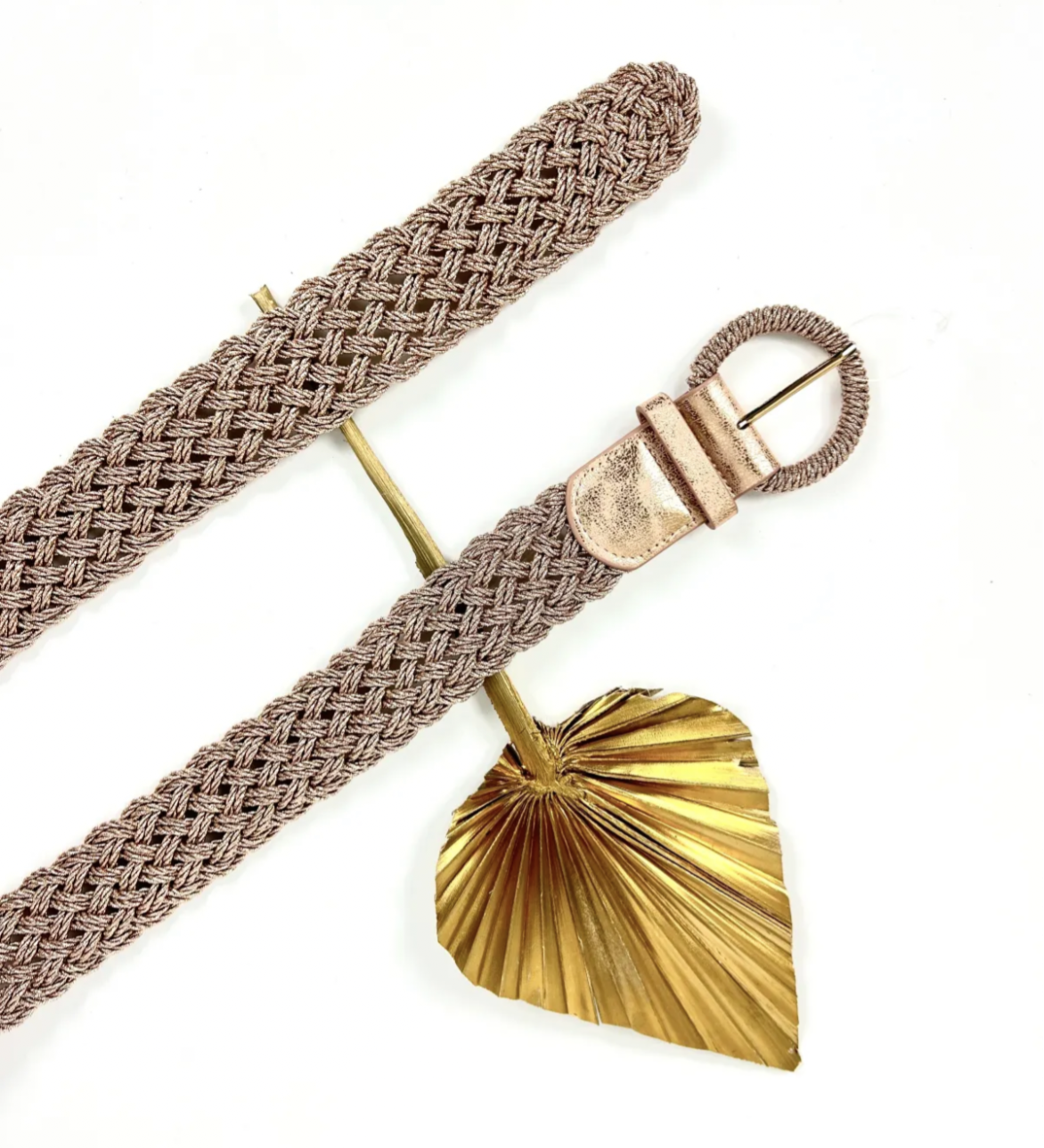 Ceinture tressée large élastique