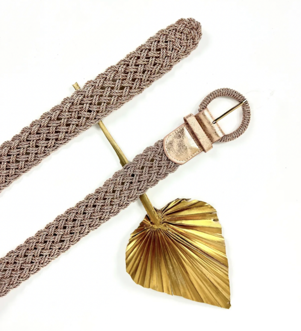 Ceinture tressée large élastique