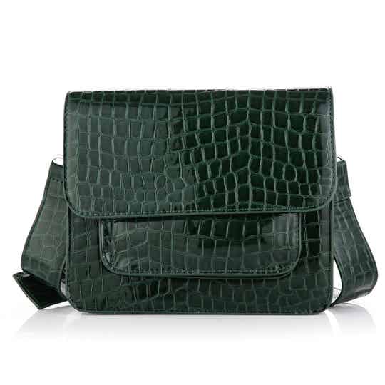 Schoudertas met croco motief