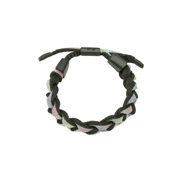 Armband braid glitter - Zwart