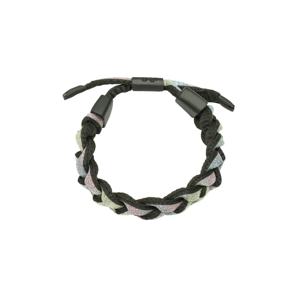 Armband braid glitter - Zwart