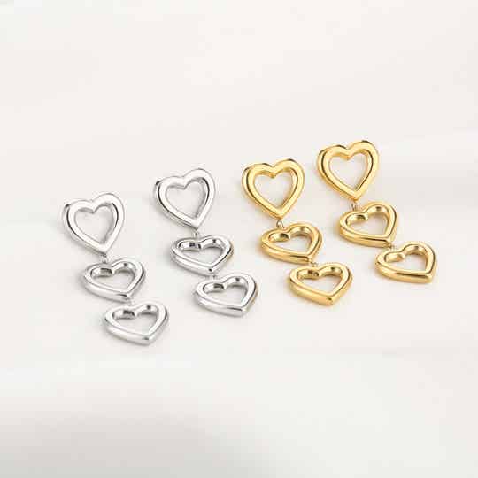 Oorbellen 3 op een rij