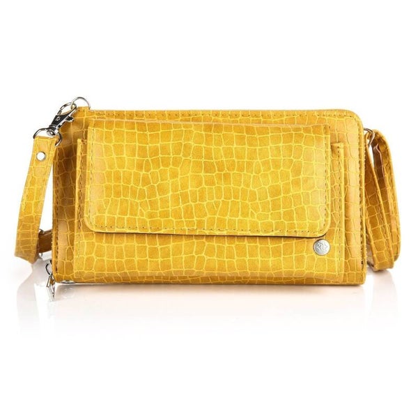 Portemonnee croco geel