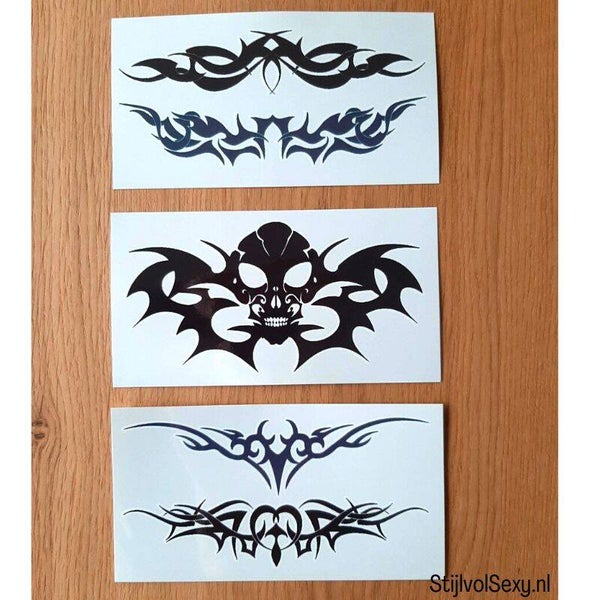 5 verschillende Tijdelijke Tribal Tattoos voor nek of rug