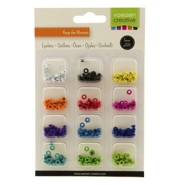 Vaessen Creative, Eyelets Kit, 12 kleuren, Briljant - 10824-02