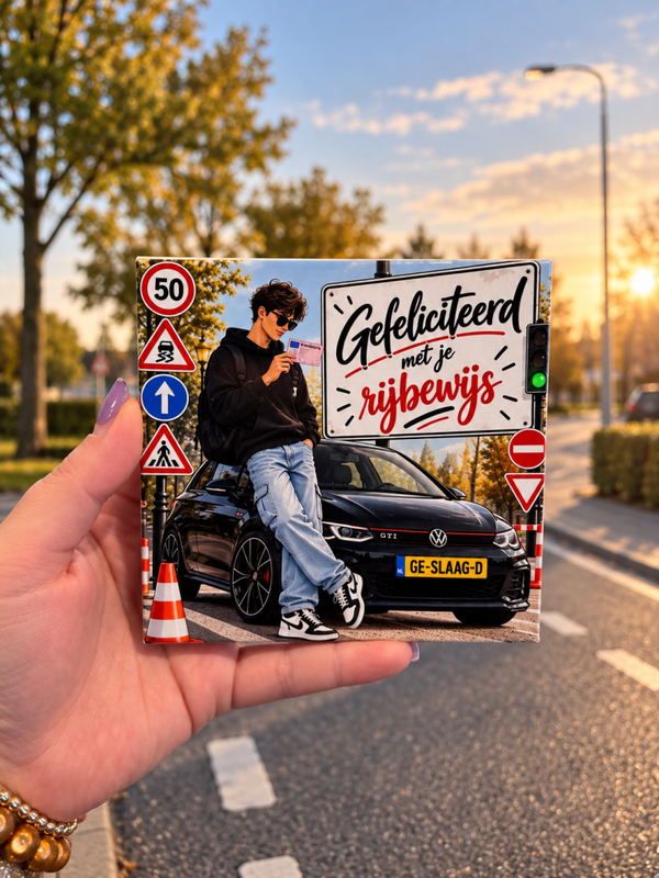 Tegeltje - Gefeliciteerd met je rijbewijs - Jongen