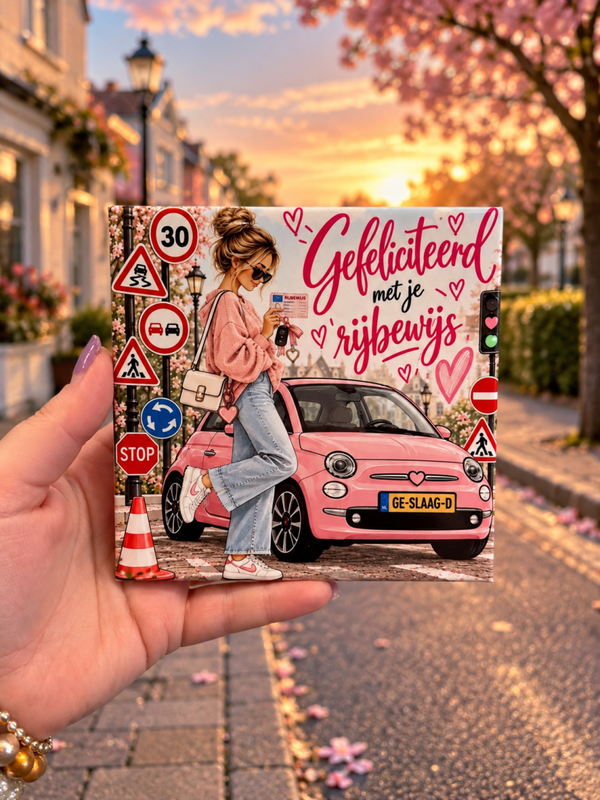 Tegeltje - Gefelciteerd met je rijbewijs - Meisje