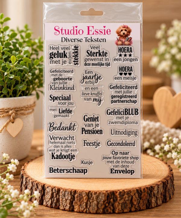Studio Essie, Clear Stamp, Diverse Teksten