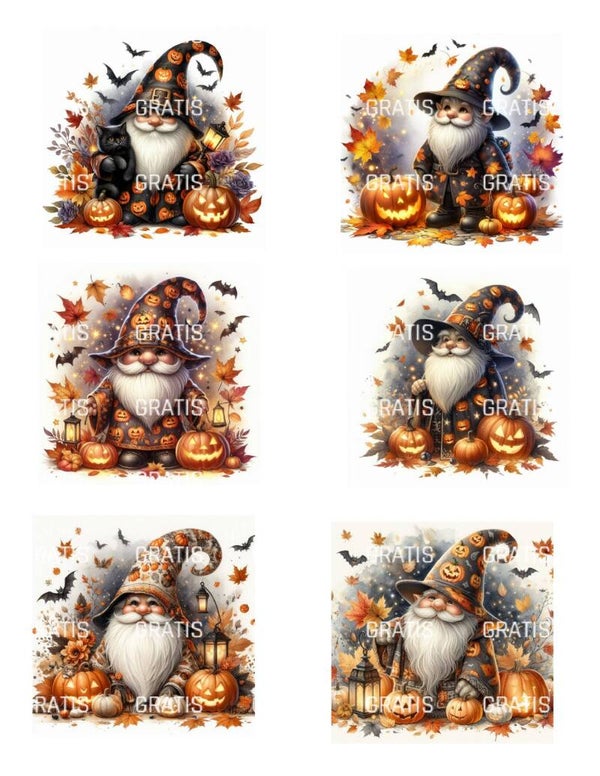 GRATIS - Digitaal Collagevel - Halloween Gnome