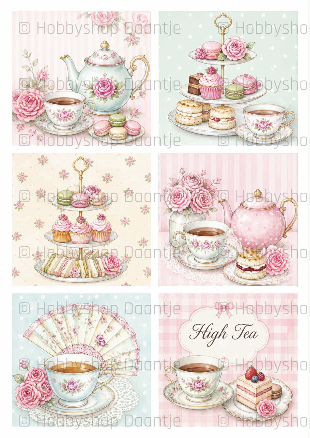 GRATIS - Digitaal Collagevel - High Tea