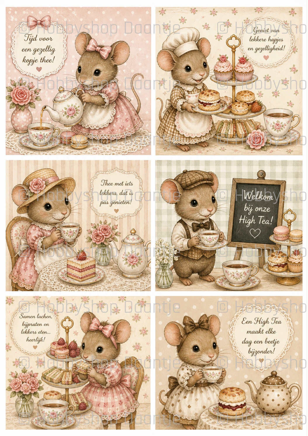 GRATIS - Digitaal Collagevel - High Tea Muisjes