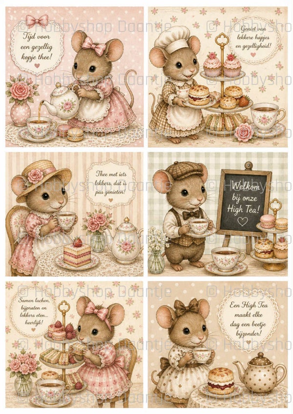 GRATIS - Digitaal Collagevel - High Tea Muisjes