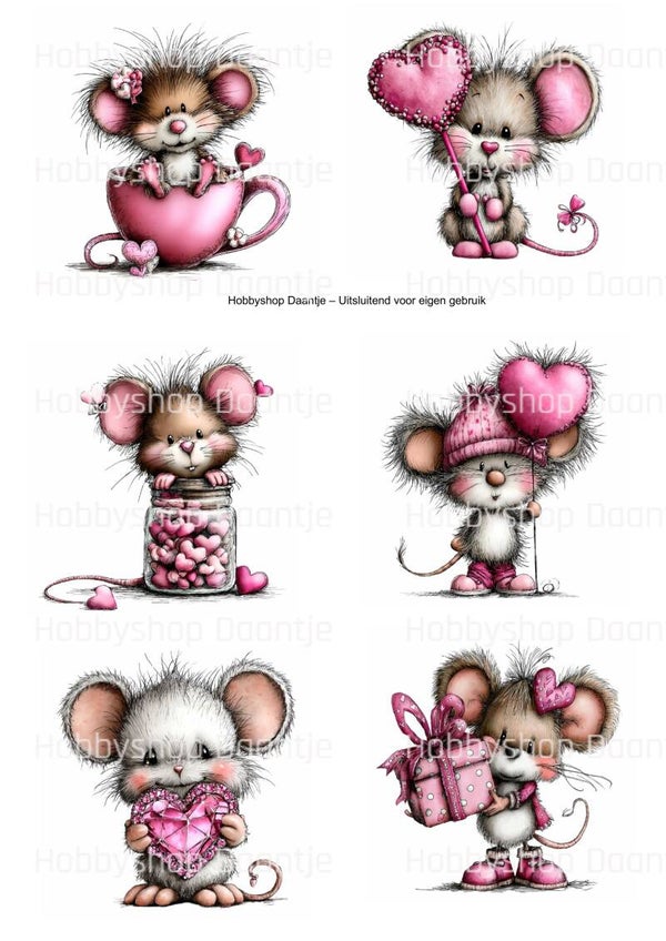 GRATIS - Digitaal Collagevel - Sweet Little Mice