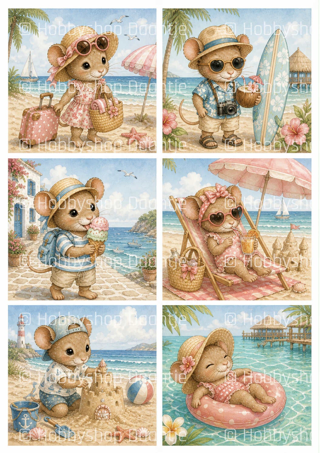 GRATIS - Digitaal Collagevel - Vakantie Muisjes 2