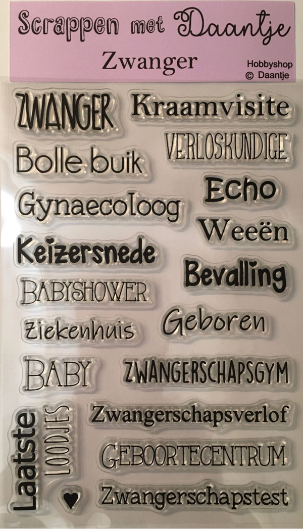 Scrappen met Daantje, Clear Stamp, Zwanger