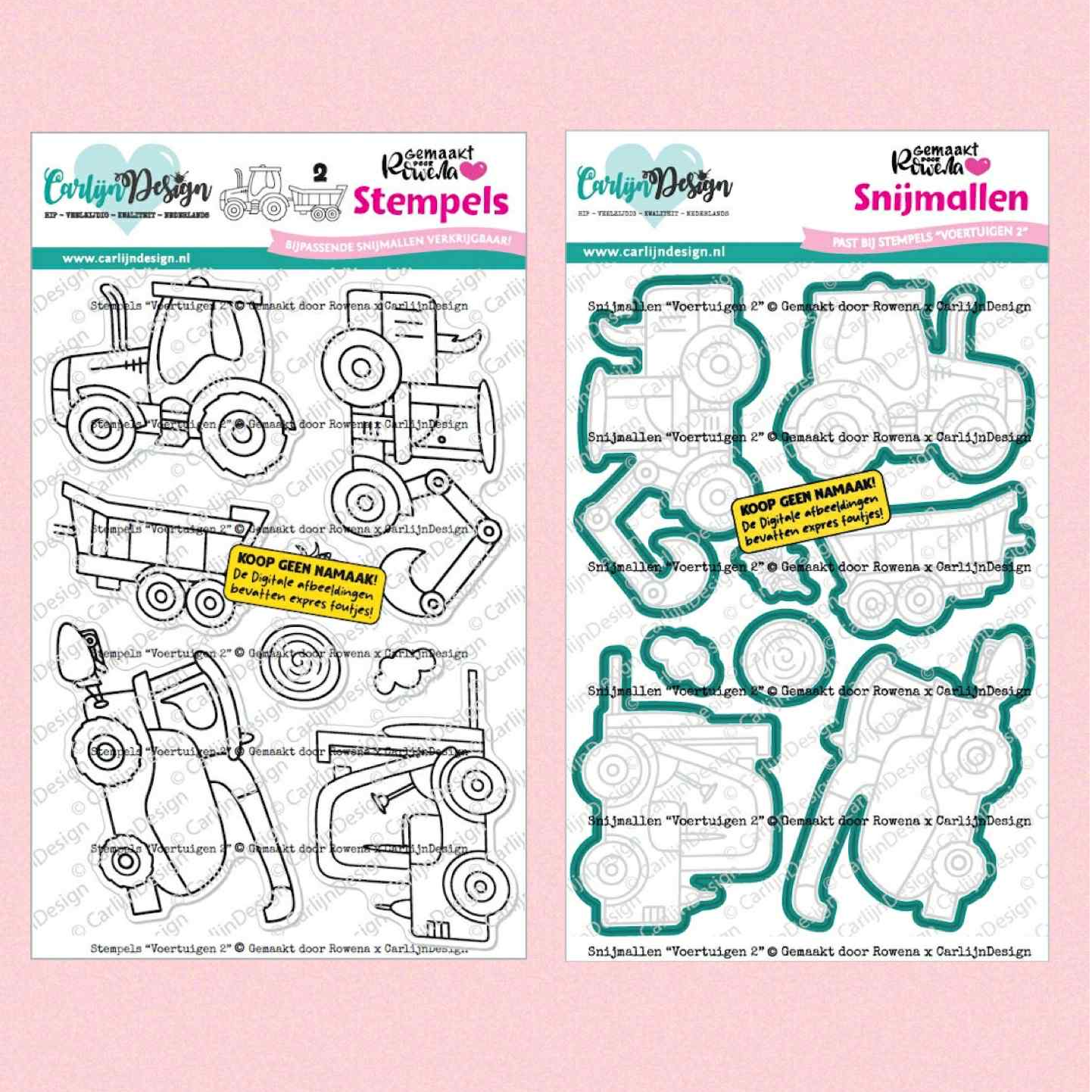 SET-  Carlijn Design, Stamp + Dies, Voertuigen 2