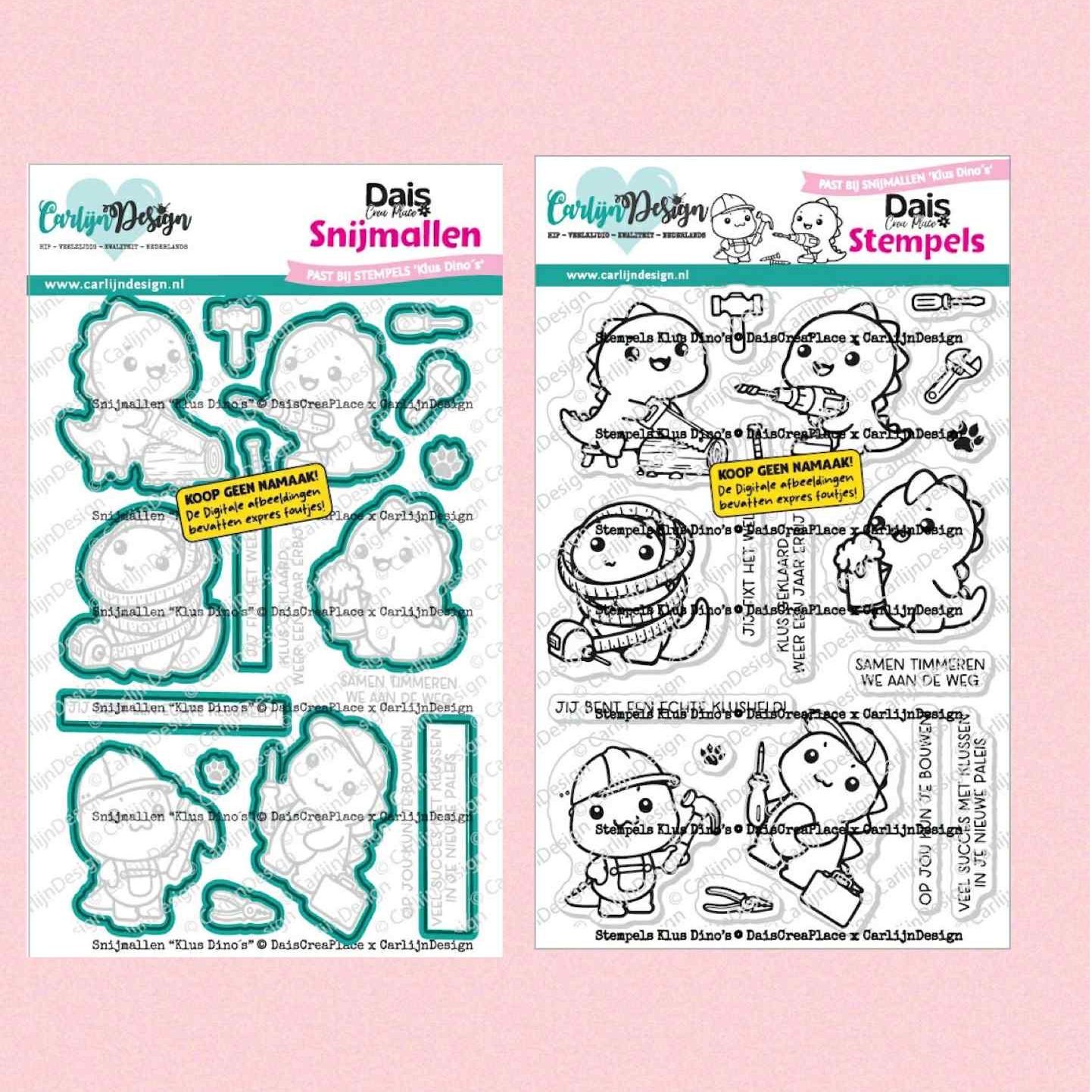 SET-  Carlijn Design, Stamp + Dies, Klus Dino's