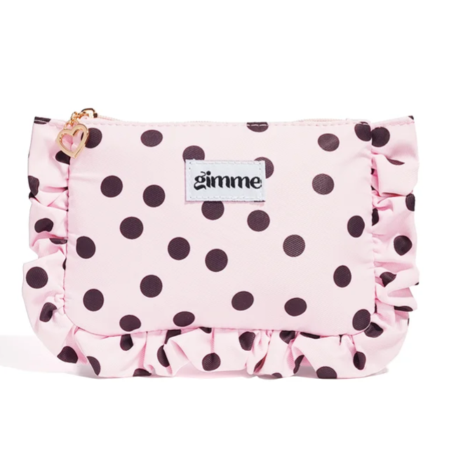 Gimme, Make-Up Tasje, Lichtroze met zwarte Dots