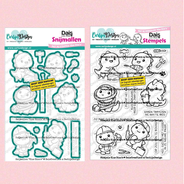 SET-  Carlijn Design, Stamp + Dies, Klus Dino's