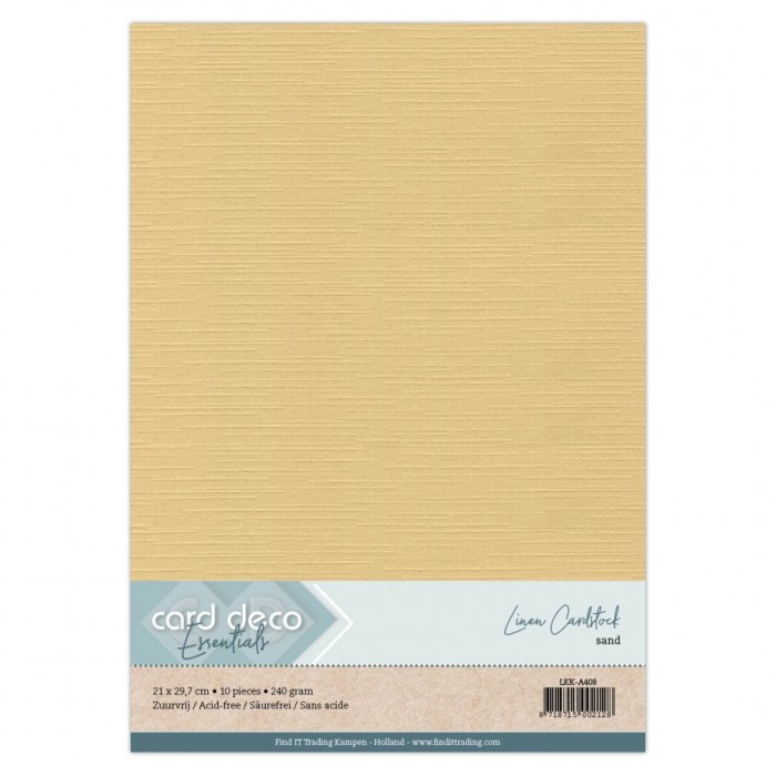 Card Deco, Linnenkarton, Zand, A4 formaat, 10 vel - LKK-A408