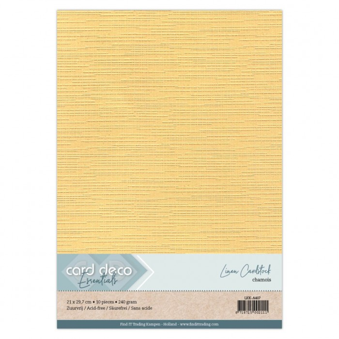 Card Deco, Linnenkarton, Chamois, A4 formaat, 10 vel - LKK-A407