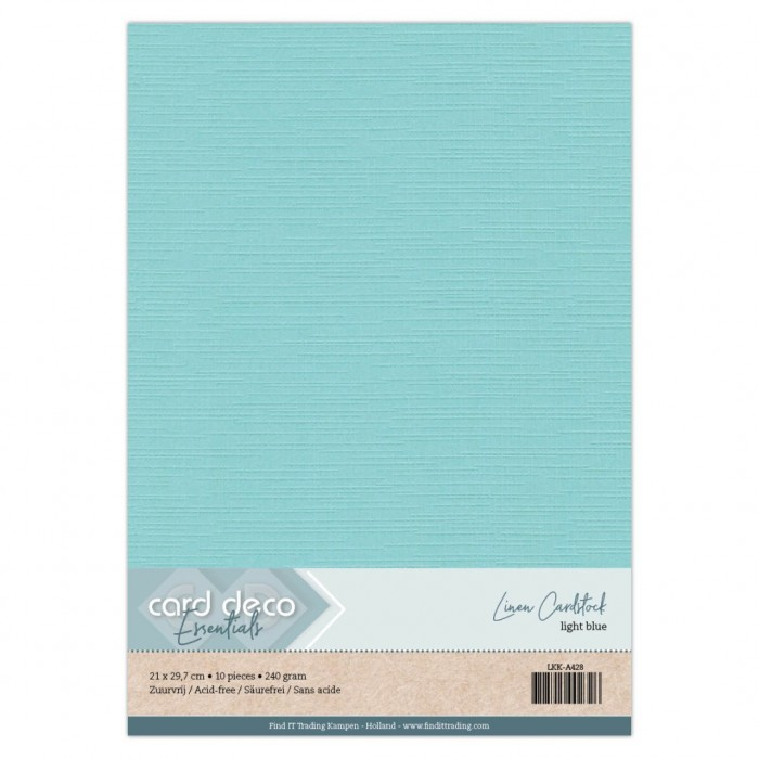 Card Deco, Linnenkarton, Light Blue , A4 formaat - LKK-A428