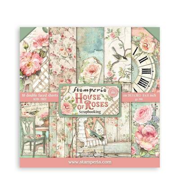 Stamperia, Paperpad, House of Roses, 20,3 x 20,3 cm - SBBS08
