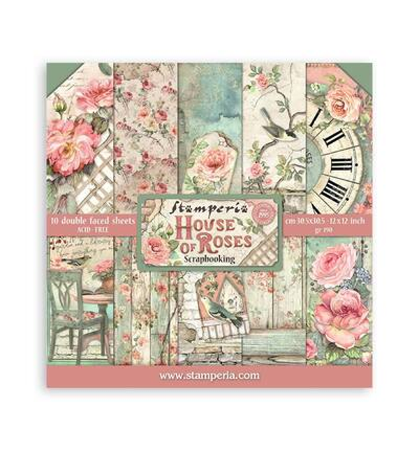 Stamperia, Paperpad, House of Roses, 12 x 12 inch - SBBL66