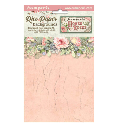 Stamperia, Rice Paper, House of Roses, Backgrounds, A6 - DFSAK6039