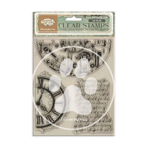 Stamperia, Clear Stamp, Gardens of Time, Half Clocks - WTK240