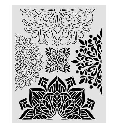 Stamperia, Mask Stencil, Gardens of Time, Half Friezes, 20 x 25 cm - KSTD204