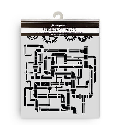 Stamperia, Mask Stencil, Gardens of Time, Tubes, 20 x 25 cm - KSTD202