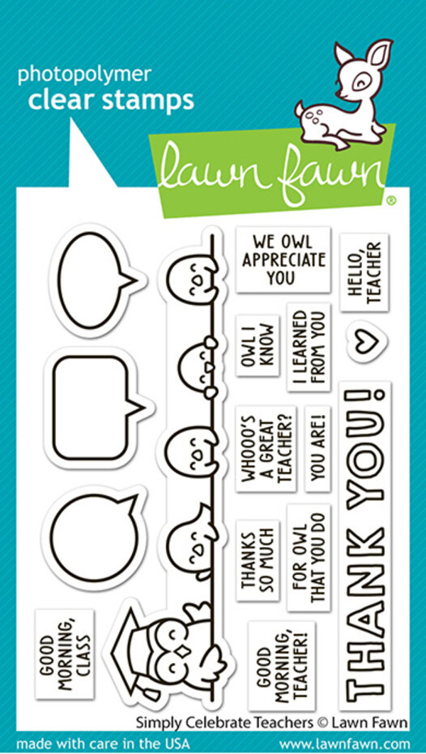 Lawn Fawn, Clear Stamp, Simply Celebrate Teachers - LF3740