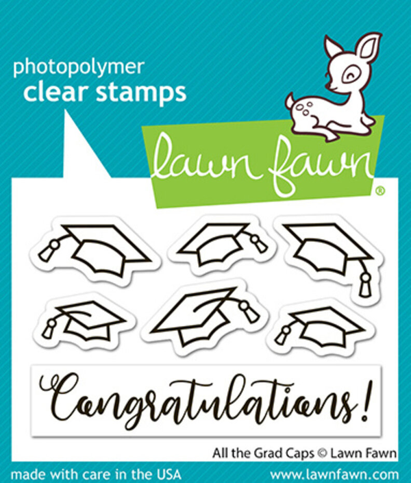 Lawn Fawn, Clear Stamp, All the Grad Caps - LF4079