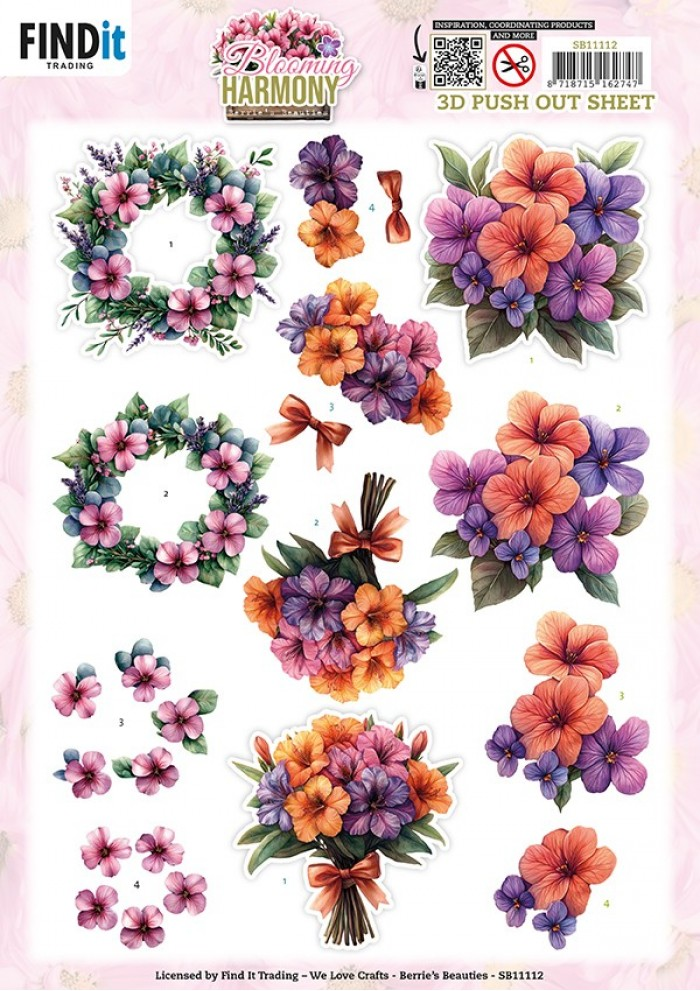 Berrie's Beauties, 3D Pushout, Blooming Harmony, Blooming Bouquet - SB11112