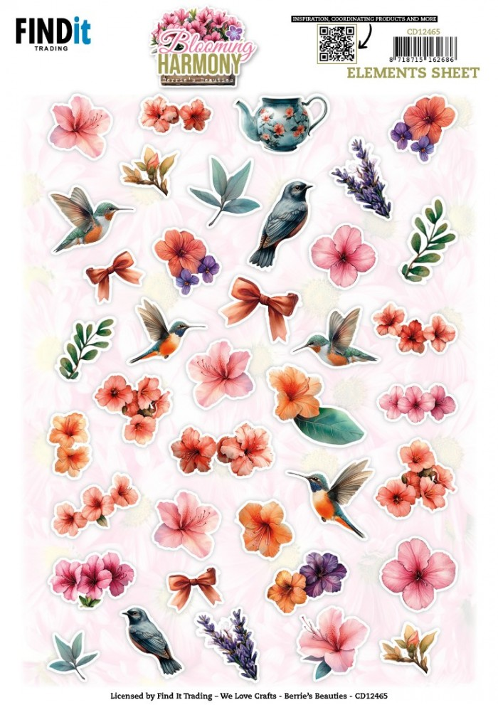 Berrie's Beauties, 3D Knipvel, Blooming Harmony, Small Elements - CD12465