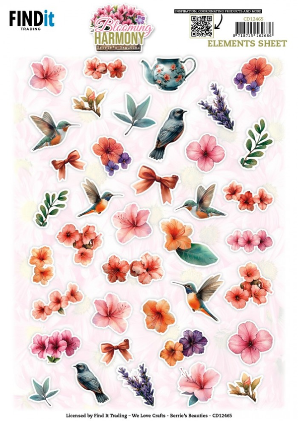 Berrie's Beauties, 3D Knipvel, Blooming Harmony, Small Elements - CD12465