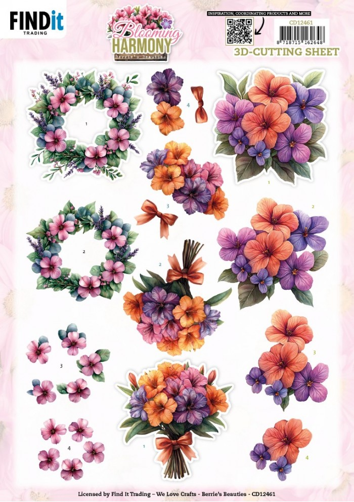 Berrie's Beauties, 3D Knipvel, Blooming Harmony, Bouquet - CD12461